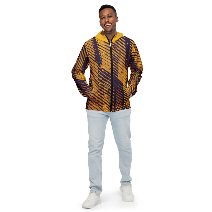 Men’s Windbreaker - Yellow-Purple Tracks