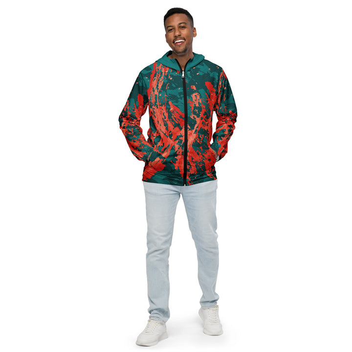 Men’s Windbreaker - Green-Red Cover