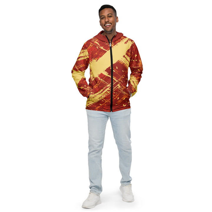 Men’s Windbreaker - Red-Yellow Snow