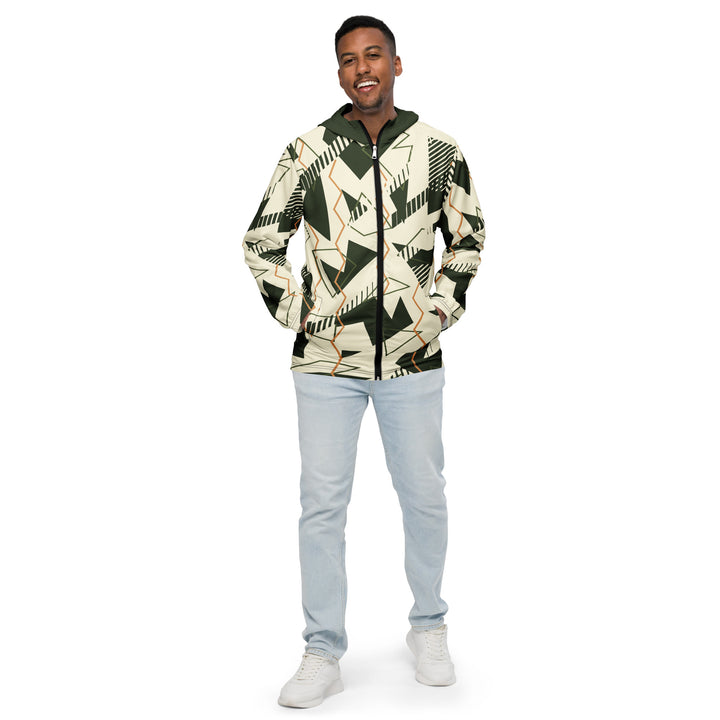 Men’s Windbreaker - Beige-Green Fold