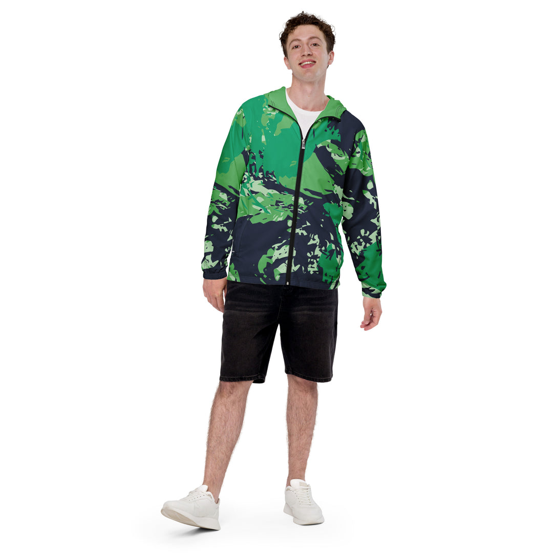 Men’s Windbreaker - Black-Green Twist