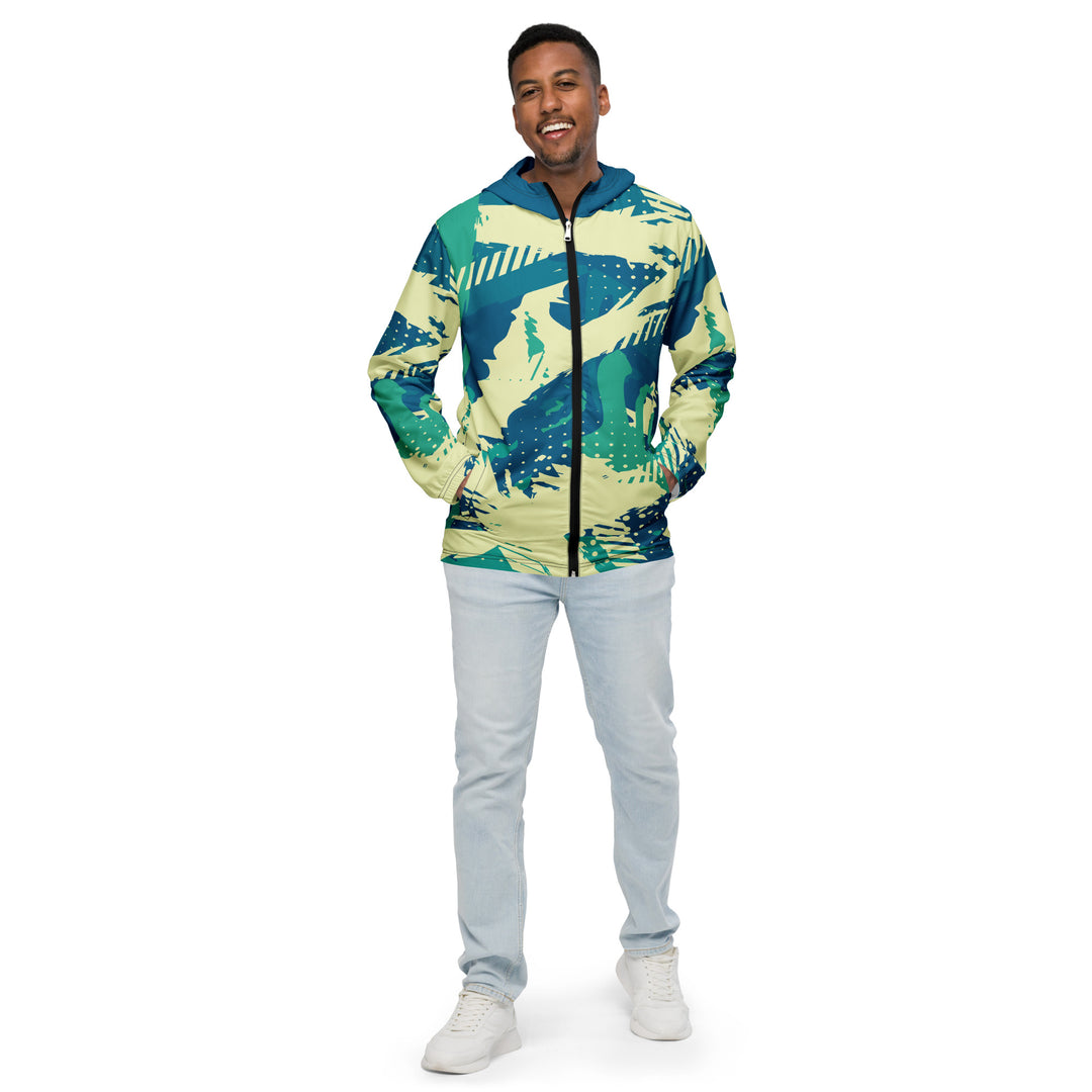 Men’s Windbreaker - Green-Beige Woods