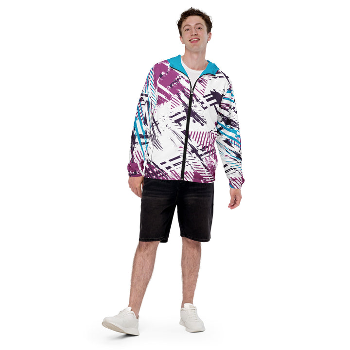 Men’s Windbreaker - White-Pink Track