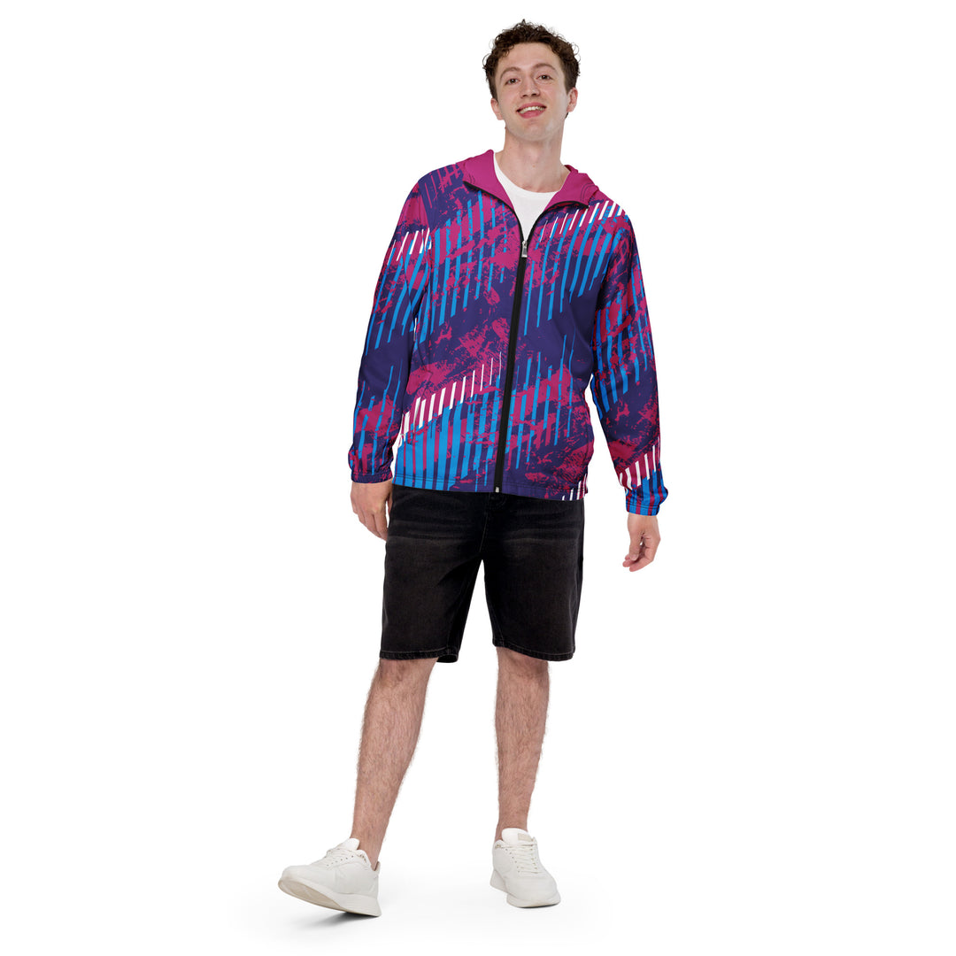 Men’s Windbreaker - Purple-Pink Fence