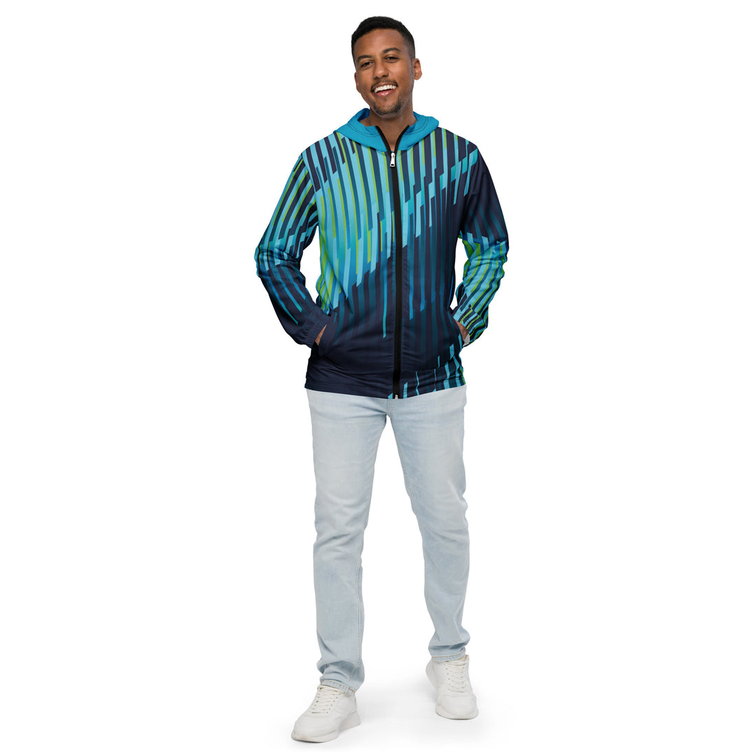 Men’s Windbreaker - Blue-Green Fence