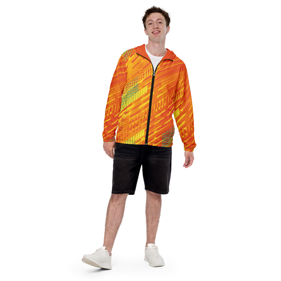 Men’s Windbreaker - Orange-Yellow Lane