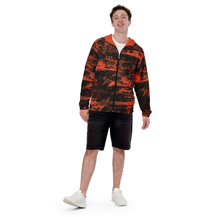 Men’s Windbreaker - Black-Orange Fraction