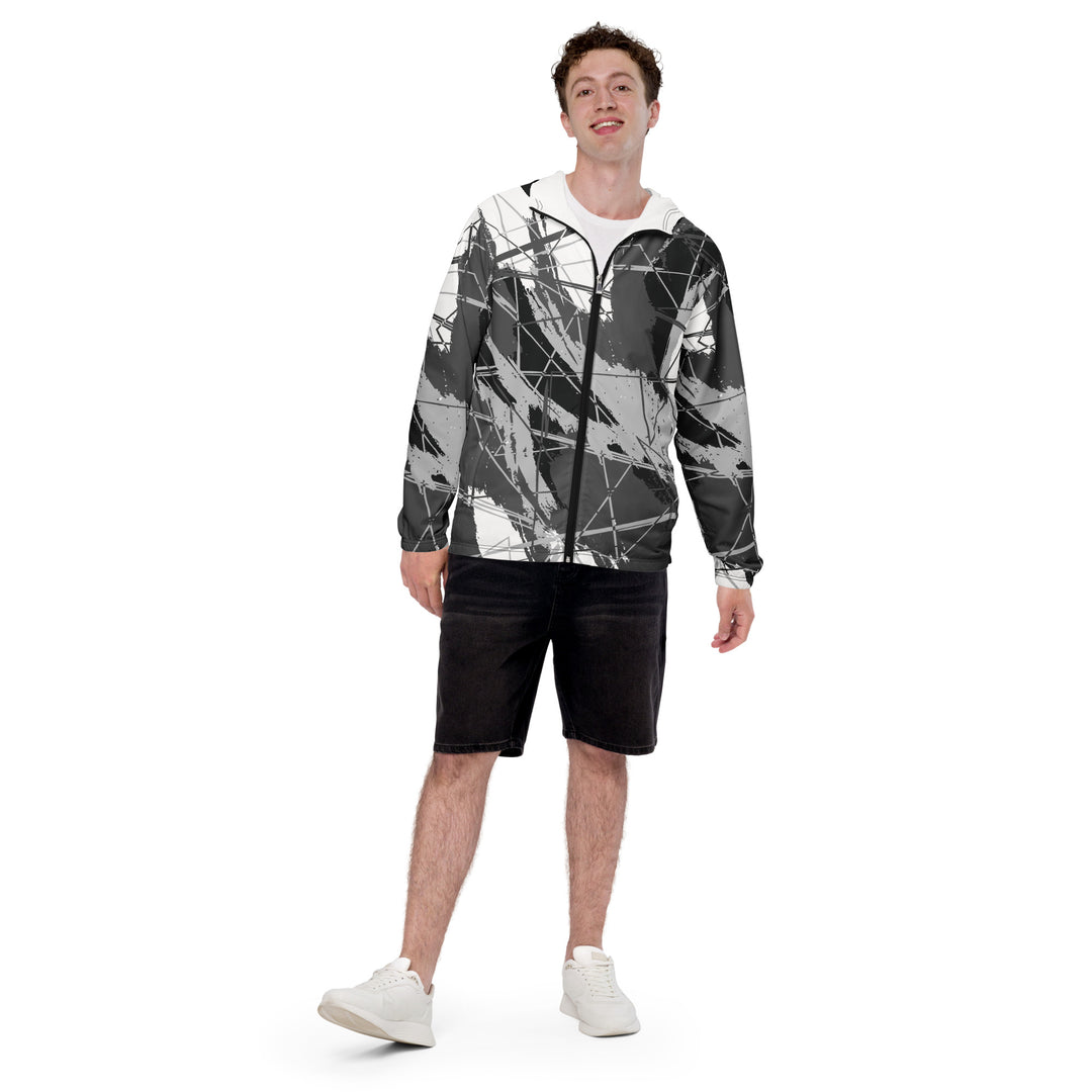 Men’s Windbreaker - Grey-White Net