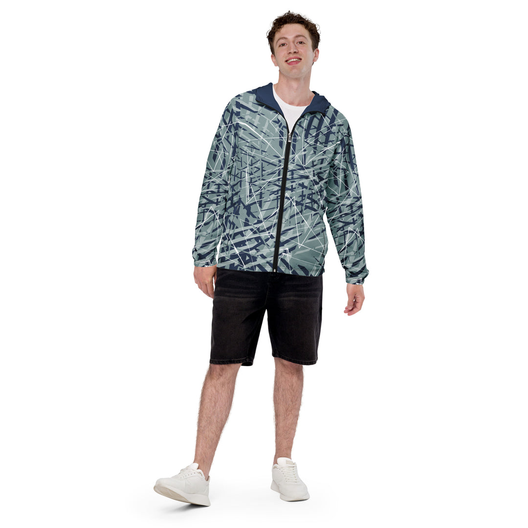 Men’s Windbreaker - Blue-Grey Criss