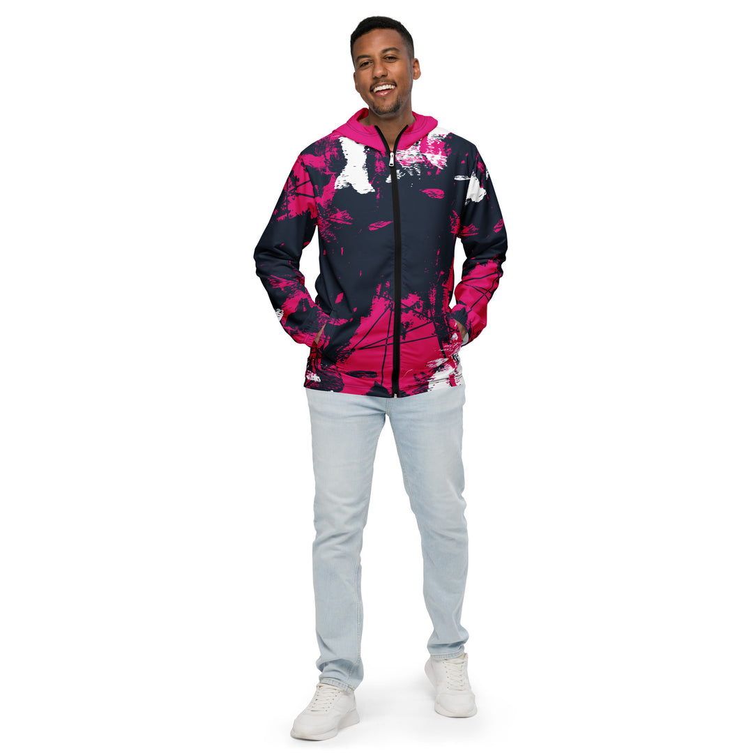 Men’s Windbreaker - Black-Pink Net