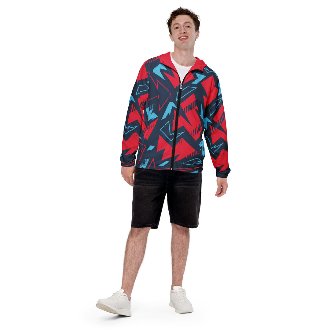 Men’s Windbreaker - Blue-Red Font