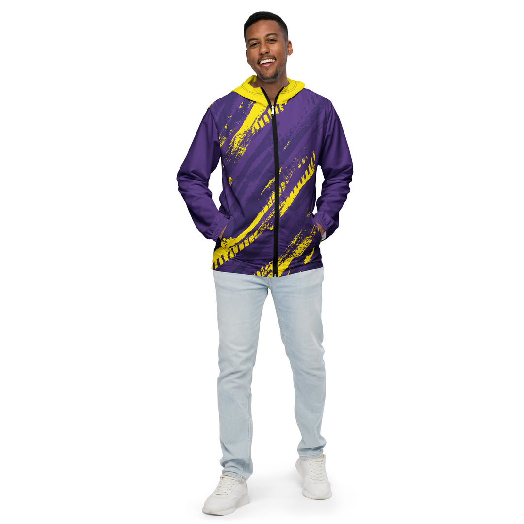 Men’s Windbreaker - Purple-Yellow Trace