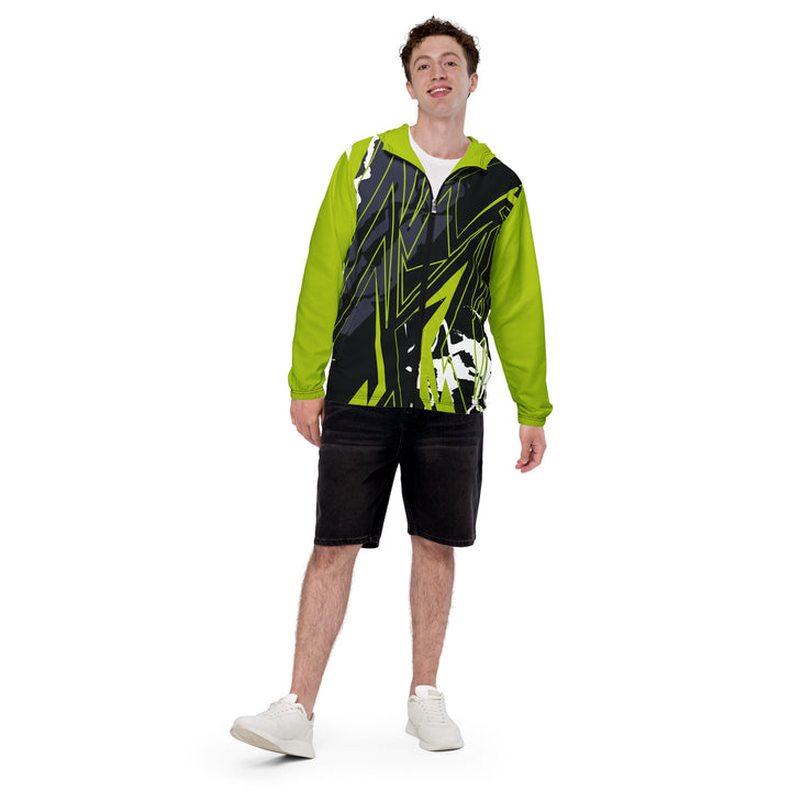 Men’s Windbreaker - Green-Black Plan