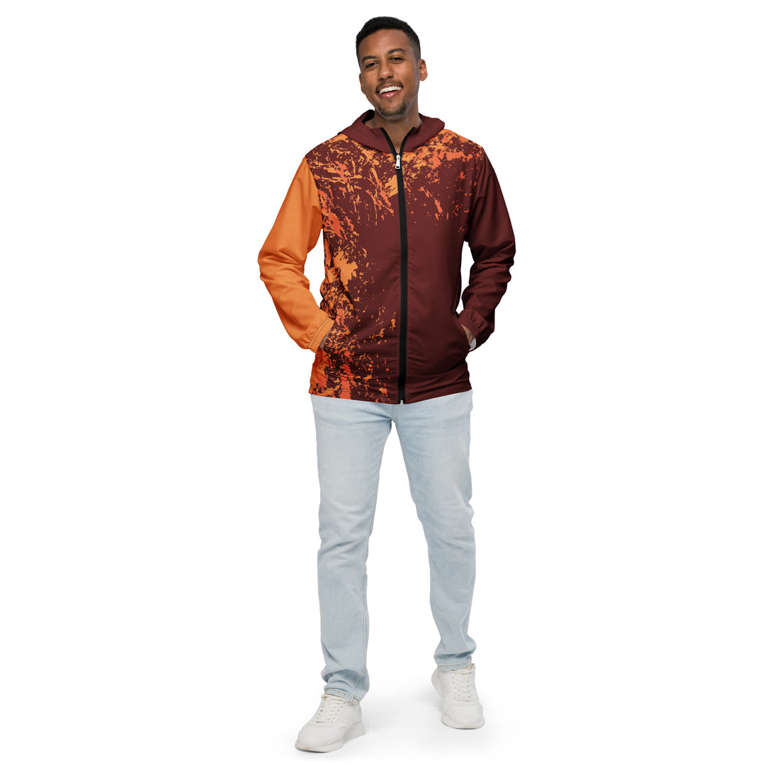 Men’s Windbreaker - Red-Orange Particle