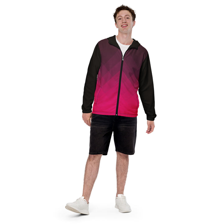 Men’s Windbreaker - Pink-Black Bright