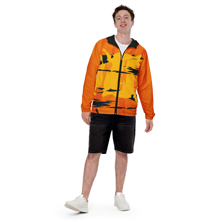 Men’s Windbreaker - Orange-Black Sea