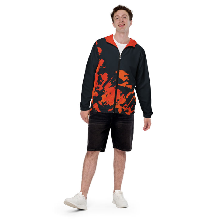 Men’s Windbreaker - Black-Orange Flicker