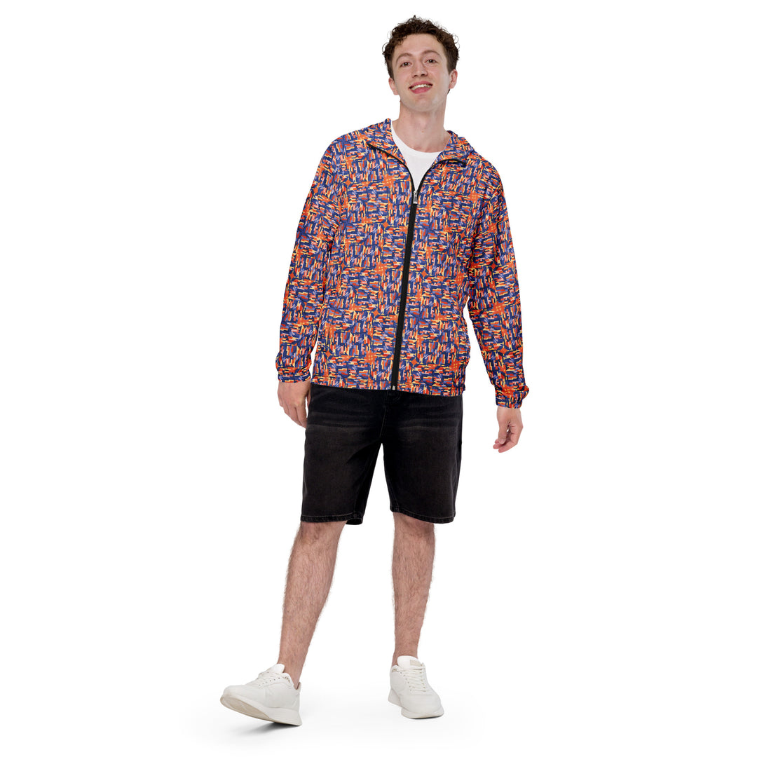 Men’s Windbreaker - Orange-Blue Deception