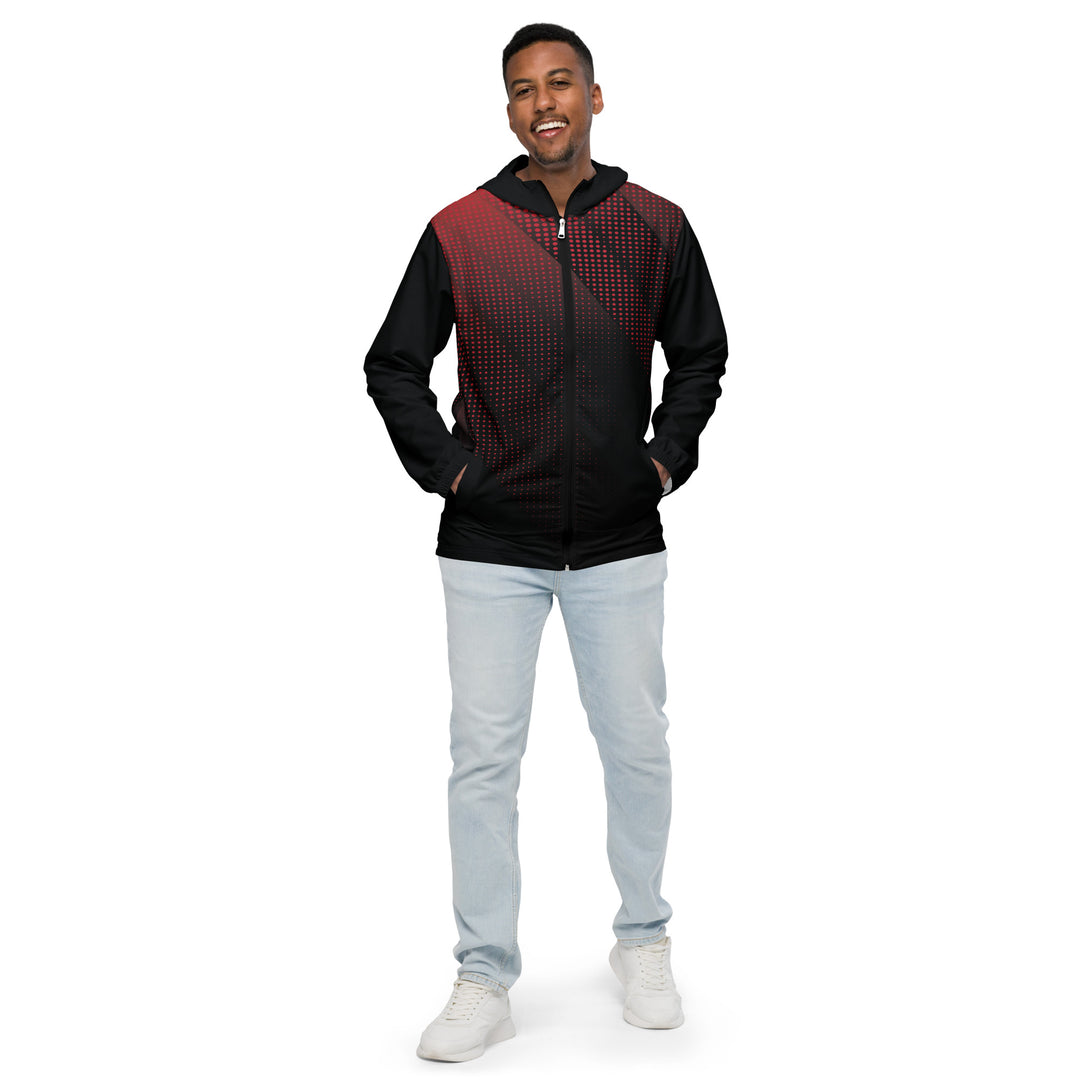 Men’s Windbreaker - Black-Red Shine