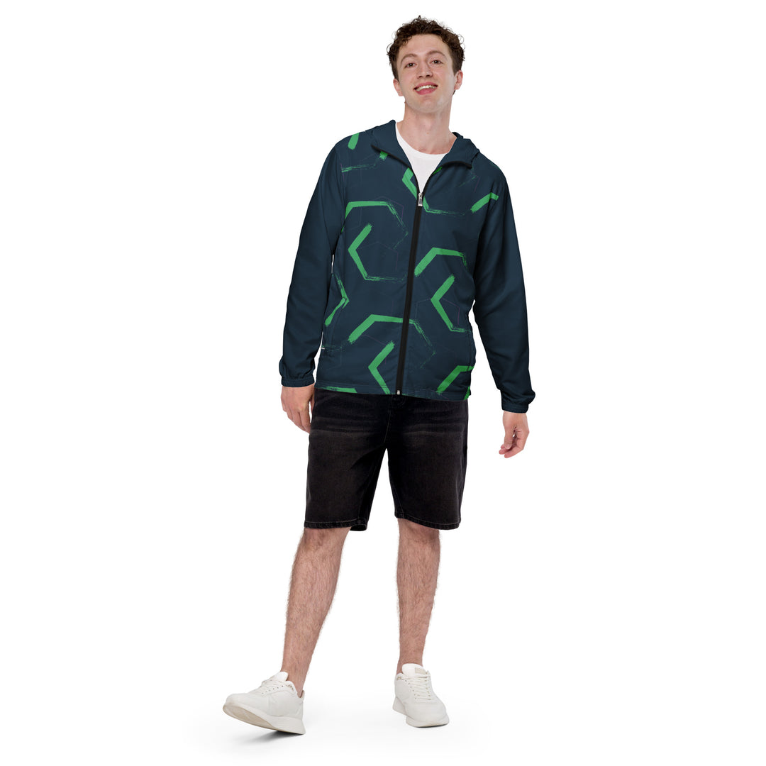 Men’s Windbreaker - Blue-Green Station