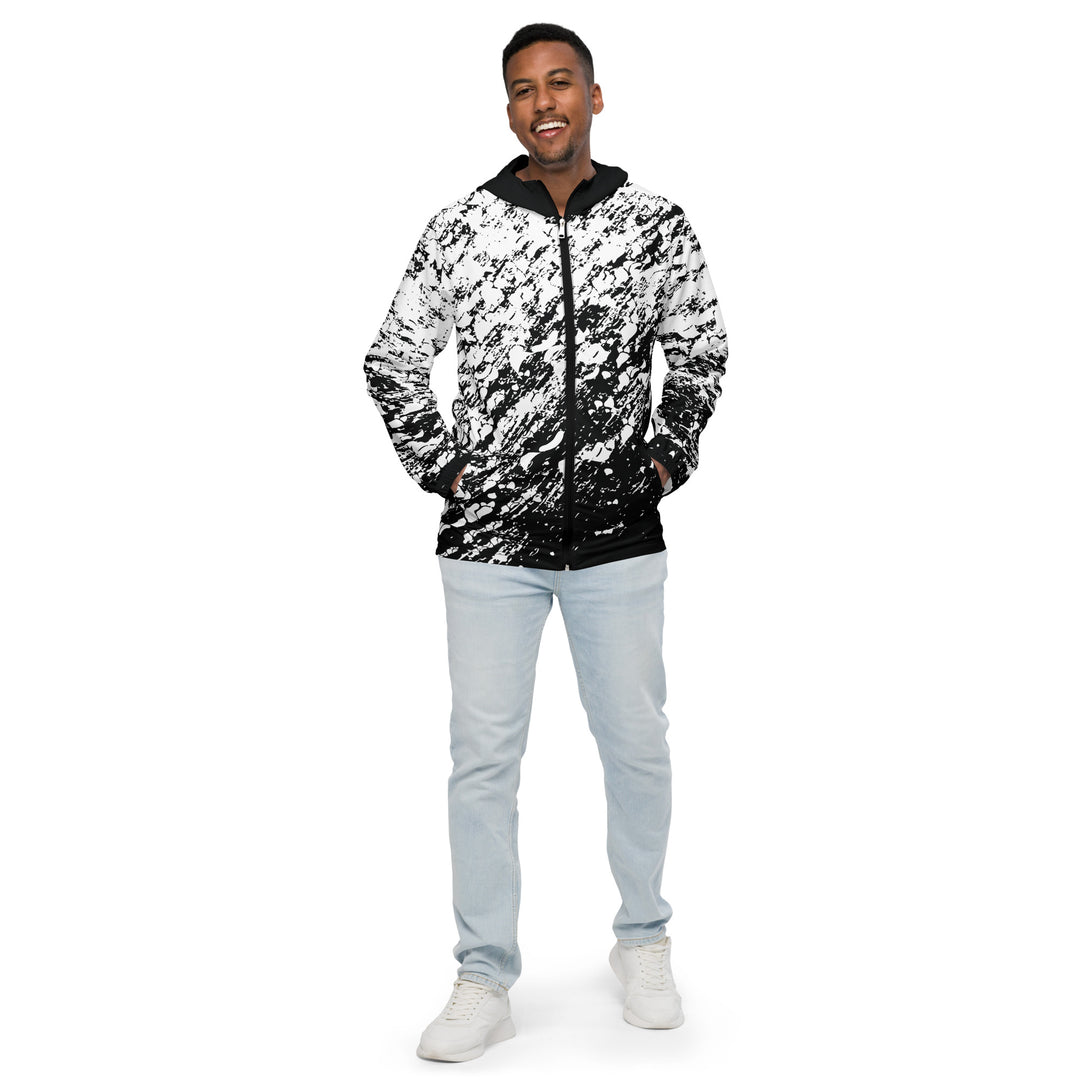 Men’s Windbreaker - Black-White Snow