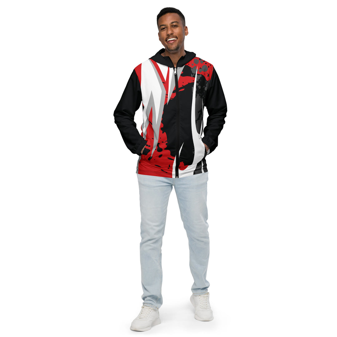 Men’s Windbreaker - Black-Red Tribal