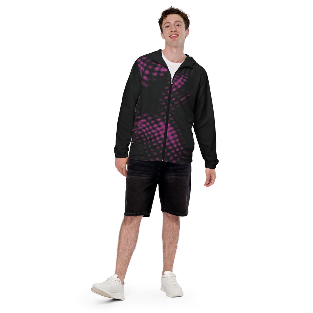 Men’s Windbreaker - Black-Pink Halftone