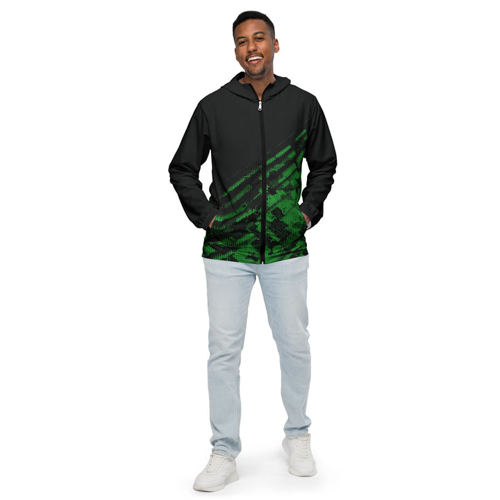 Men’s Windbreaker - Black-Green Halftone