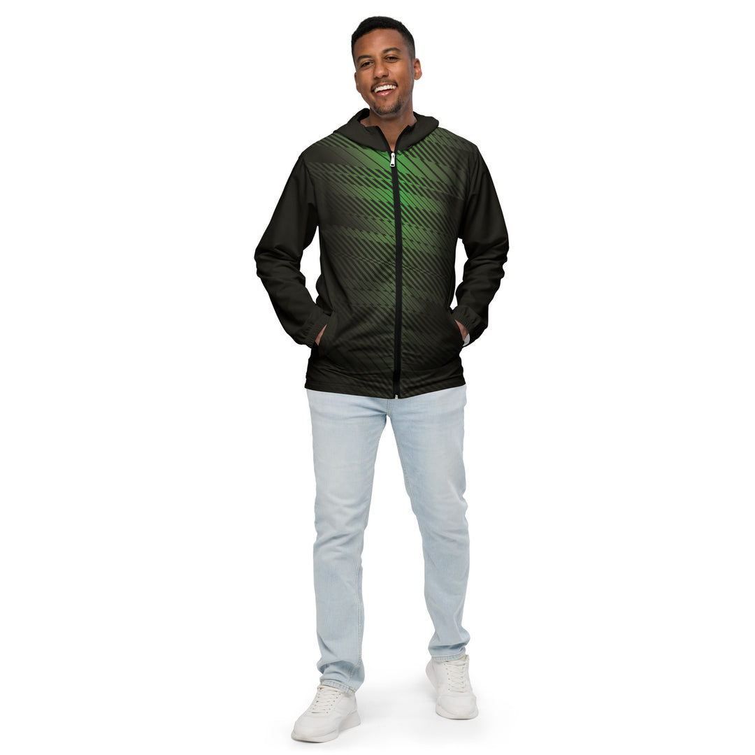 Men’s Windbreaker - Black-Green Parts