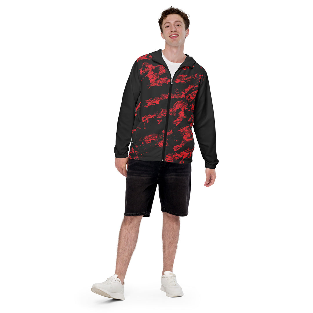 Men’s Windbreaker - Black-Red Flow