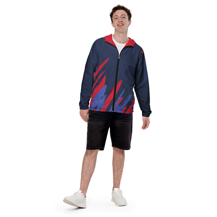 Men’s Windbreaker - Blue-Red Sketch