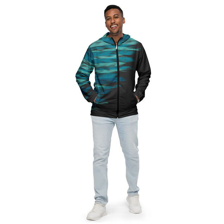 Men’s Windbreaker - Black-Turquoise Power