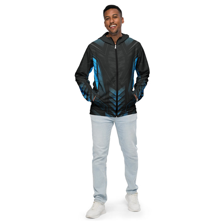 Men’s Windbreaker - Black-Turquoise Suit