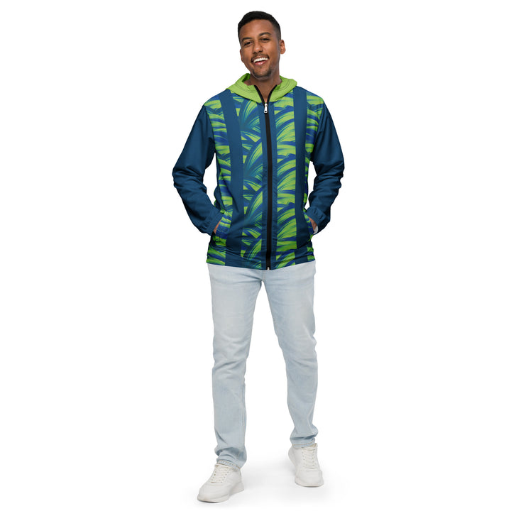 Men’s Windbreaker - Blue-Green Jungle