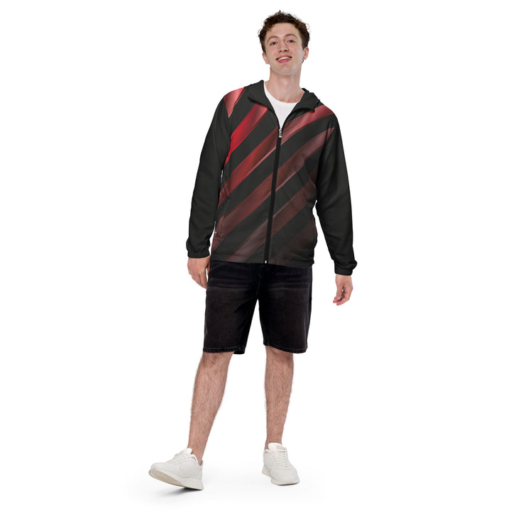 Men’s Windbreaker - Black-Red Lane