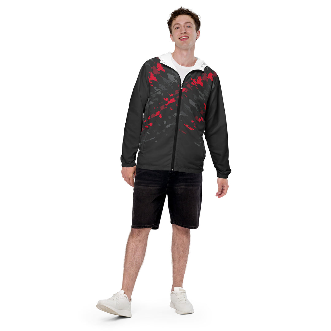 Men’s Windbreaker - Black-Red Copy