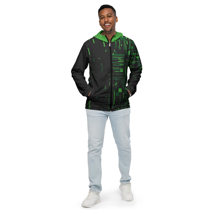 Men’s Windbreaker - Black-Green Fault