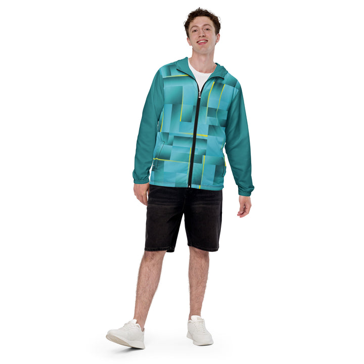 Men’s Windbreaker - Green-Yellow Riddle