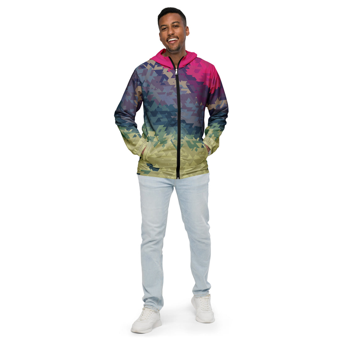 Men’s Windbreaker - Beige-Pink Sunset