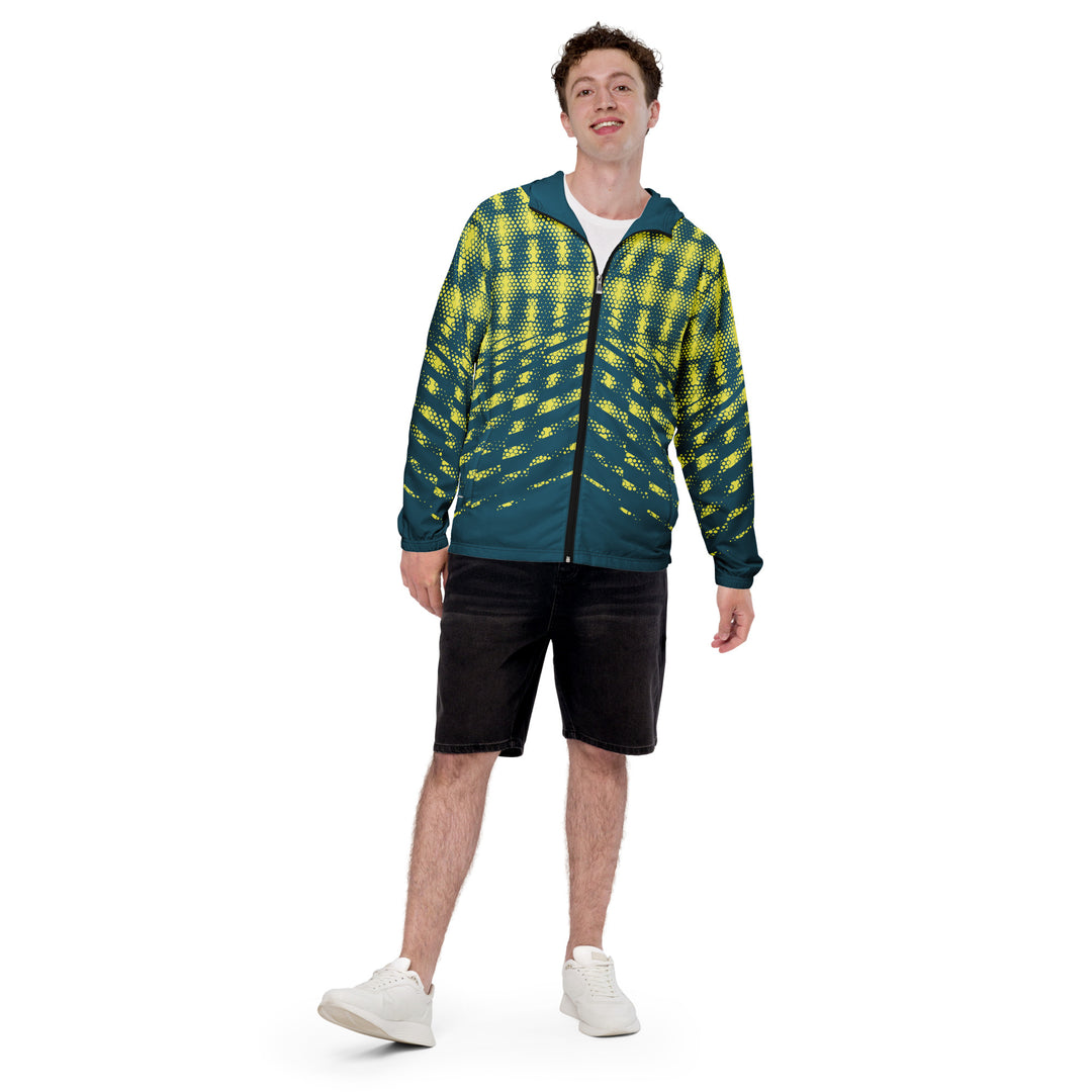 Men’s Windbreaker - Green-Yellow Hexagon