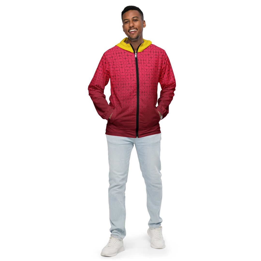 Men’s Windbreaker - Red-Yellow Arc