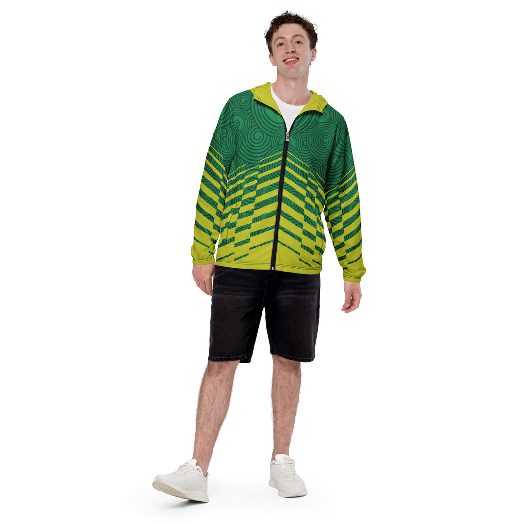 Men’s Windbreaker - Green-Yellow Hypnosis