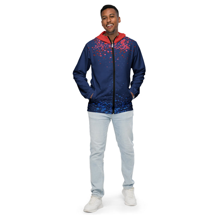 Men’s Windbreaker - Blue-Red Bubble