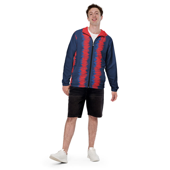 Men’s Windbreaker - Blue-Red Flood