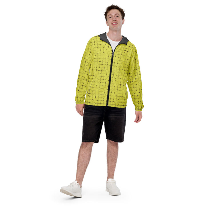 Men’s Windbreaker - Yellow-Grey Circle