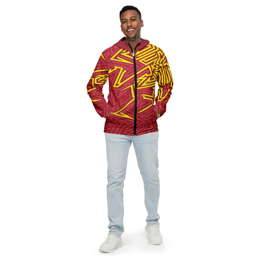 Men’s Windbreaker - Red-Yellow Maze