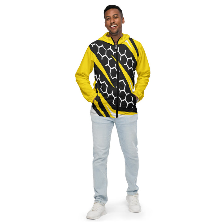 Men’s Windbreaker - Black-Yellow Hexagon