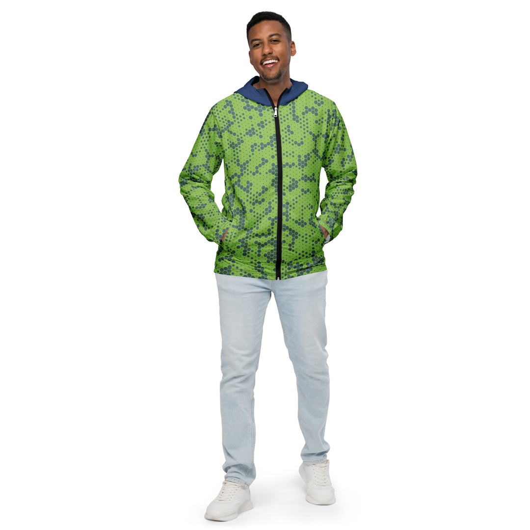 Men’s Windbreaker - Green-Blue Comb