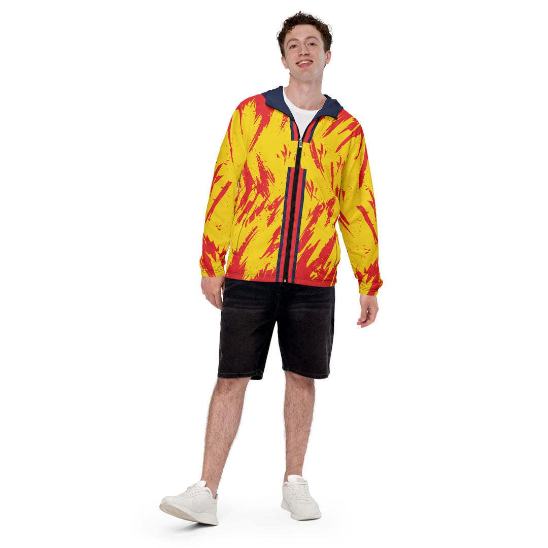 Men’s Windbreaker - Yellow-Red Bar