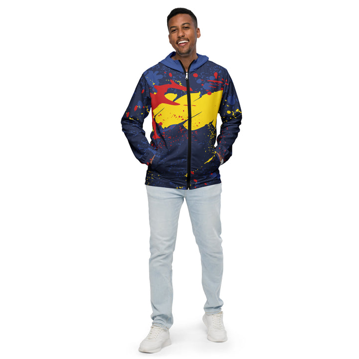 Men’s Windbreaker - Blue-Yellow Splash